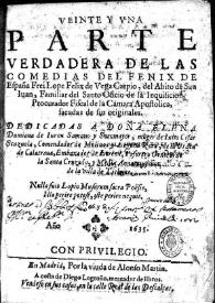 Portada:Veinte y una parte verdadera de las Comedias del Fénix de España Frey Lope Félix de Vega Carpio... / Lope de Vega