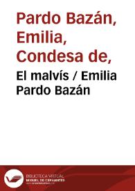 Portada:El malvís / Emilia Pardo Bazán