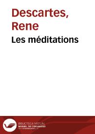 Portada:Les méditations / René Descartes