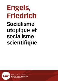 Portada:Socialisme utopique et socialisme scientifique / Friedrich Engels