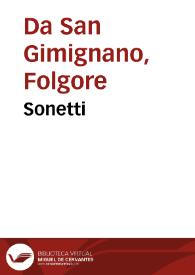 Portada:Sonetti / Folgore da San Gimignano