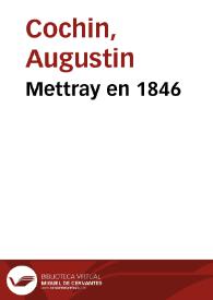 Portada:Mettray en 1846 / Augustin Cochin