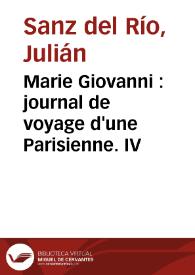 Portada:Marie Giovanni : journal de voyage d'une Parisienne. IV / Alexandre Dumas
