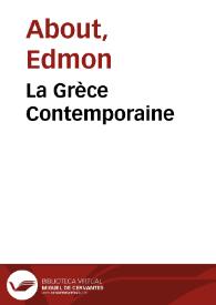 Portada:La Grèce Contemporaine / Edmon About