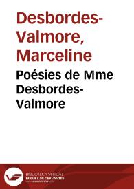 Portada:Poésies de Mme Desbordes-Valmore / Marceline Desbordes-Valmore