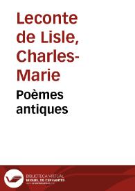 Portada:Poèmes antiques / Leconte de L’Isle