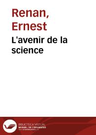 Portada:L'avenir de la science / Ernest Renan