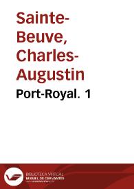 Portada:Port-Royal. 1 / Sainte-Beuve