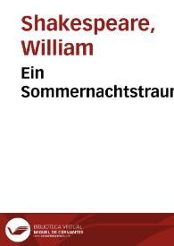 Portada:Ein Sommernachtstraum / William Shakespeare; August Wilhelm von Schlegel
