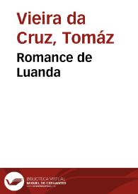 Portada:Romance de Luanda / Tomáz Vieira da