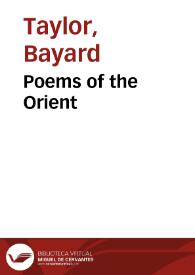 Portada:Poems of the Orient / Bayard Taylor