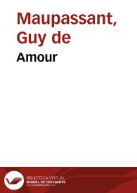 Portada:Amour / Guy de Maupassant