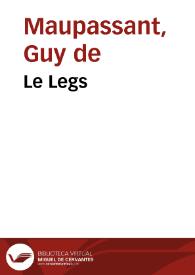 Portada:Le Legs / Guy de Maupassant