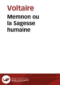 Portada:Memnon ou la Sagesse humaine / Voltaire