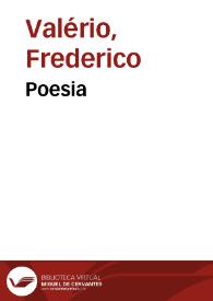 Portada:Poesia / Frederico Valério