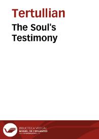 Portada:The Soul's Testimony / Tertullian
