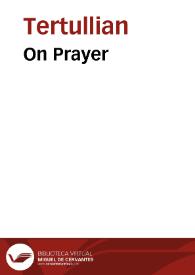 Portada:On Prayer / Tertullian