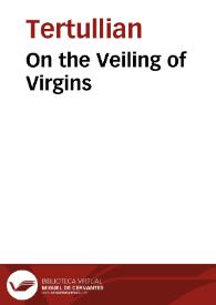 Portada:On the Veiling of Virgins / Tertullian