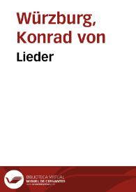 Portada:Lieder / Konrad von Würzburg