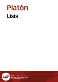Portada:Lysis / by Plato