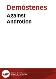 Portada:Against Androtion / Demosthenes