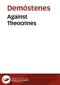 Portada:Against Theocrines / Demosthenes