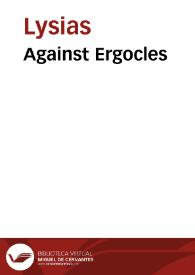 Portada:Against Ergocles / Lysias