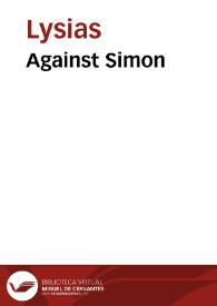 Portada:Against Simon / Lysias