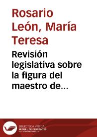 Portada:Revisión legislativa sobre la figura del maestro de obras en Gran Canaria / M.ª Teresa Rosario León