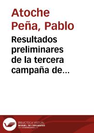 Portada:Resultados preliminares de la tercera campaña de excavaciones arqueológicas en «El Bebedero» (Teguise-Lanzarote) / Pablo Atoche Peña