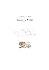 Portada:Las espigas de Ruth / Pedro Calderón de la Barca; texto crítico preparado por Catalina Buezo