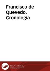 Portada:Francisco de Quevedo. Cronología