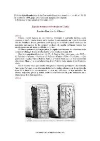 Portada:Lápidas romanas encontradas en Clunia / Eusebio Martínez de Velasco
