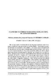 Portada:Francisco Gutiérrez Carbajo (ed.) : \"Claves de un código narrativo: 'Testa de copo', de Alfonso Grosso\". (Madrid: Clásicos Castalia, 2006, 243 págs.) / Santiago Trancón