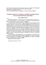 Portada:Columbario romano de La Alberca en Almuñécar (Granada). Declaración de monumento histórico-arqueológico / Antonio Blanco Freijeiro