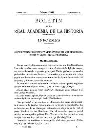 Portada:Inscripciones romanas y visigóticas de Medinasidonia, Cádiz y Vejer de la Frontera / Enrique Romero de Torres
