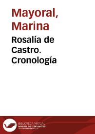 Portada:Rosalía de Castro. Cronología