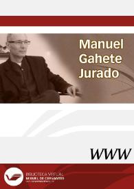 Portada:Manuel Gahete Jurado / director Antonio Moreno Ayora