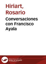 Portada:Conversaciones con Francisco Ayala / Rosario Hiriart