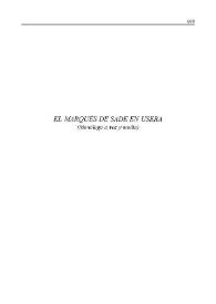Portada:El marqués de Sade en Usera / José María Rodríguez Méndez
