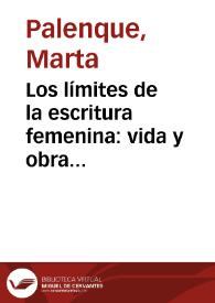 Portada:Los límites de la escritura femenina: vida y obra literaria de Antonia Díaz de Lamarque / Marta Palenque, Isabel Román Gutiérrez