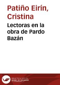 Portada:Lectoras en la obra de Pardo Bazán / Cristina Patiño Eirín