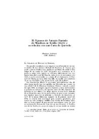 Portada:El \"Vejamen\" de Antonio Hurtado de Mendoza en Sevilla (1624) y su relación con una Carta de Quevedo / Abraham Madroñal