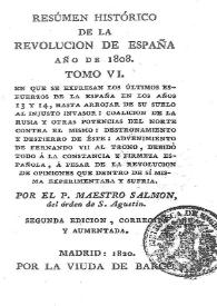 Portada:Resumen histórico de la revolución de España año de 1808. Tomo VI / por el P. Maestro Salmón