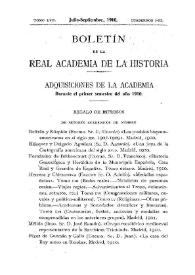 Portada:Adquisiciones de la Academia durante el primer semestre del año 1910