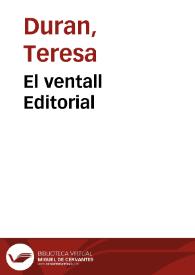 Portada:El ventall Editorial / Teresa Duran