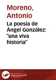 Portada:La poesía de Ángel González: \"una viva historia\"
