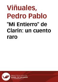 Portada:\"Mi Entierro\" de Clarín: un cuento raro / Pedro Pablo Viñuales