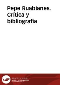 Portada:Pepe Rubianes. Crítica y bibliografía