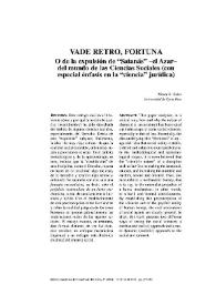 Portada:Vade Retro, Fortuna : O de la expulsión de \"Satanás\"- el Azar- del mundo de las Ciencias Sociales (con especial énfasis en la \"ciencia\" jurídica) / Minor E. Salas